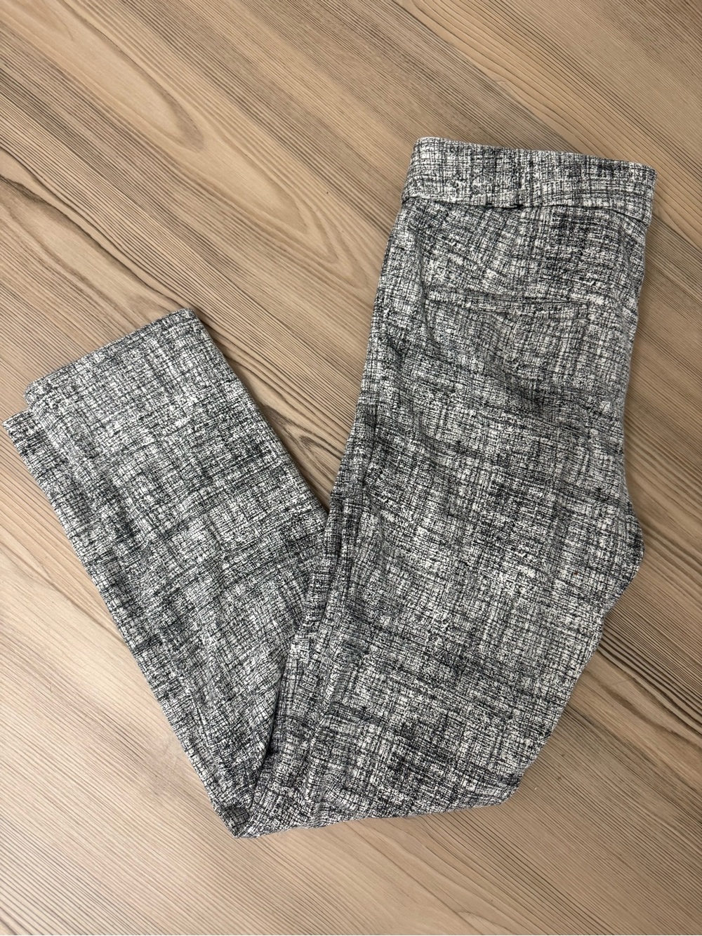 Amanda & Chelsea Black and White Tweed-Effect Pants